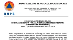PENGUMUMAN PEMENANG SELEKSI KONSULTAN INDIVIDU UNTUK PIU DIREKTORAT PERINGATAN DINI
